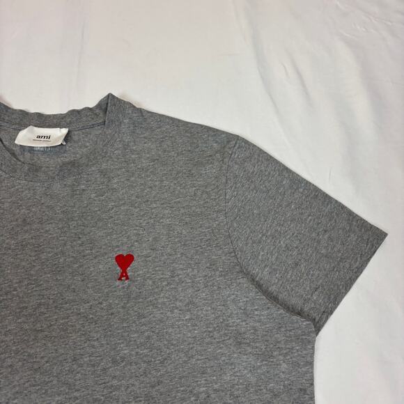 AMI Alexandre Mattiussi De Coeur Patch Logo Tee Shirt Women's XL - Picture 2 of 11